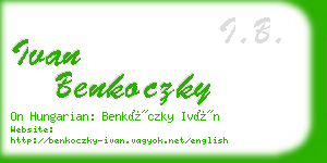 ivan benkoczky business card